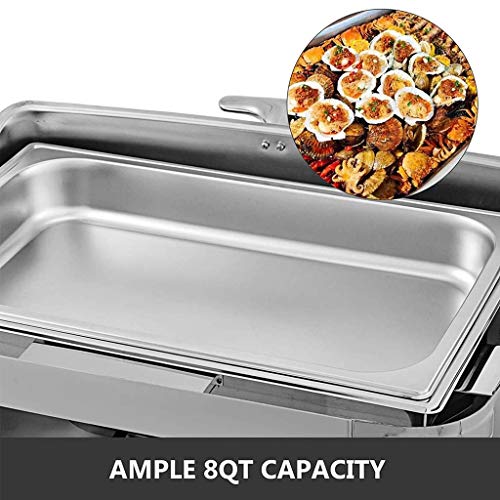 cvhtroe Rechteckiges Chafing Dish Set, 9L Chafing Dish Set Speisenwärmer Buffet, Chafing Dishes Set für Catering… – Bild 5