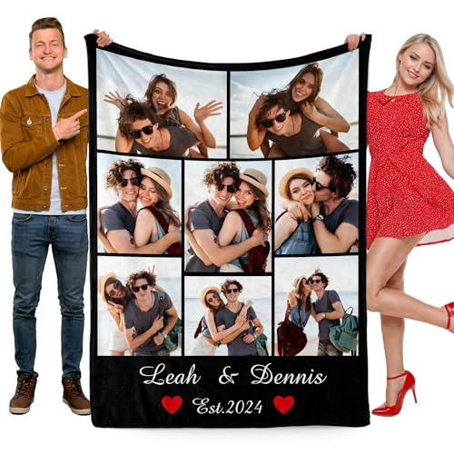 Udiyfun Personalisierte Decke mit Foto, Kuscheldecke mit Foto Text Namen,...