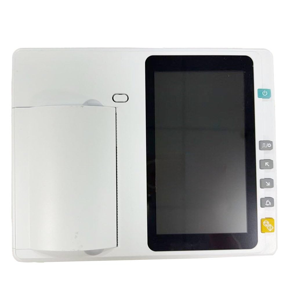 Monitor De ECG Portátil con Papel De Impresión, Máquina De ECG De 3 Canales Y 12 Derivaciones, Electrocardiógrafo Portátil De 7 Pulgadas, Actualización De Software Mediante USB/Tarjeta SD.