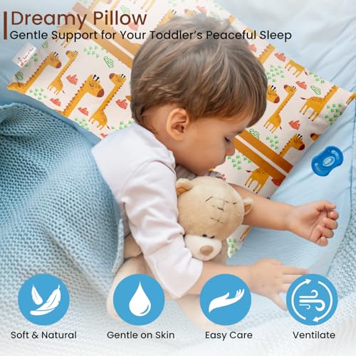 Image of Personalised Premium Baby Pillow - Super Soft Cotton Cushion for Kids (1 Month-5 Years), Cute Cartoon & Animal Prints, Neck Support, Head Shaping Pillow for Baby Sleep & Bedtime Comfort