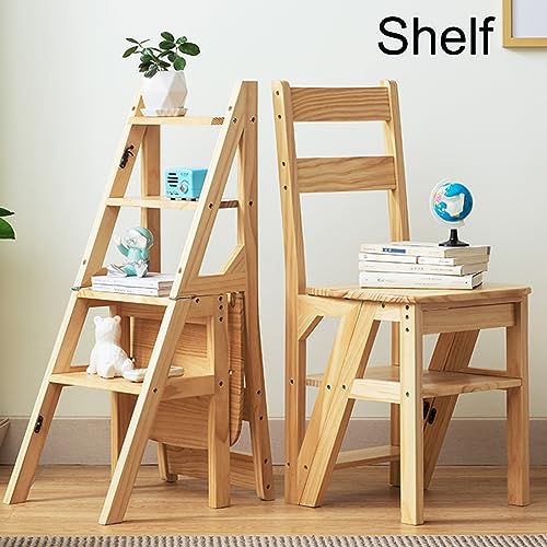 Escalera plegable de madera para biblioteca: ahorre espacio con estilo 3