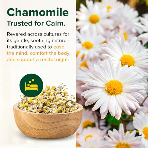 Image of VAHDAM Pure Chamomile | 100% Chamomile Flowers | Naturally Soothing & Relaxing | Bedtime Herbal Infusion | Caffeine Free | Non-Bitter | 25 Tea Bags