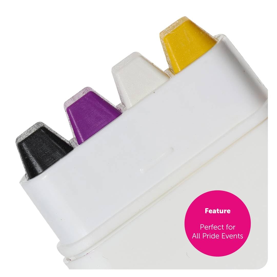 LOVETRENDS Bâton de maquillage pour visage drapeau panexuel - Rose, jaune et cyan - Maquillage LGBTQ+ Pride