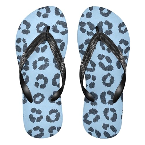 Leopard Blue Flip Flop Beach Summer Casual Sandal for Women & Men Shower Shoes 20861796