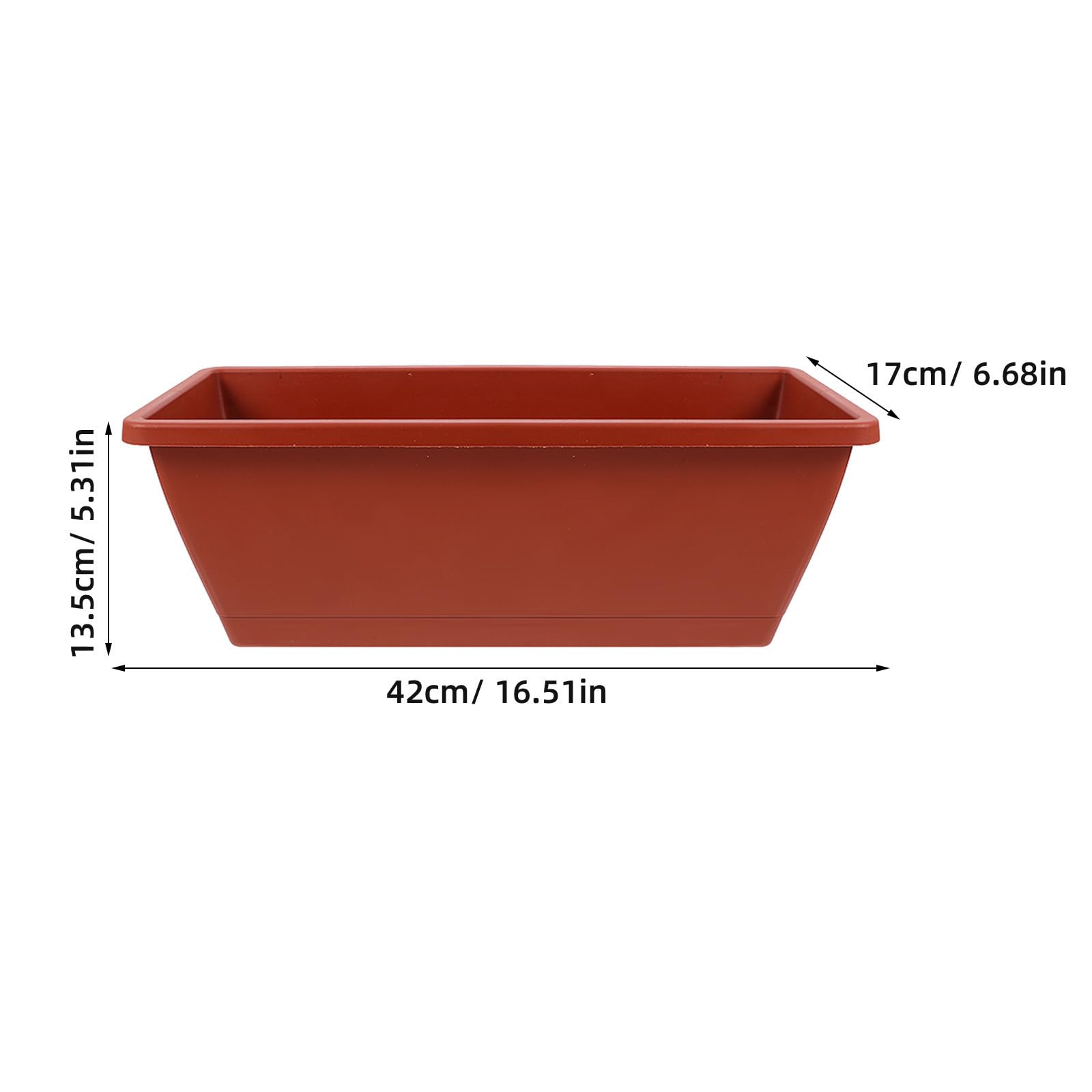 Set 6 Vasi di Fiori in Plastica per Balcone e Casa, Grande Vaso Rettangolare Spesso e Resistente, per Piante e Orto Domestico