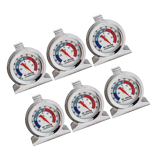Mikikit Freezer Thermometer for Home 6 Pack Refrigerator Monitor Stainless Steel Indoor Thermometer