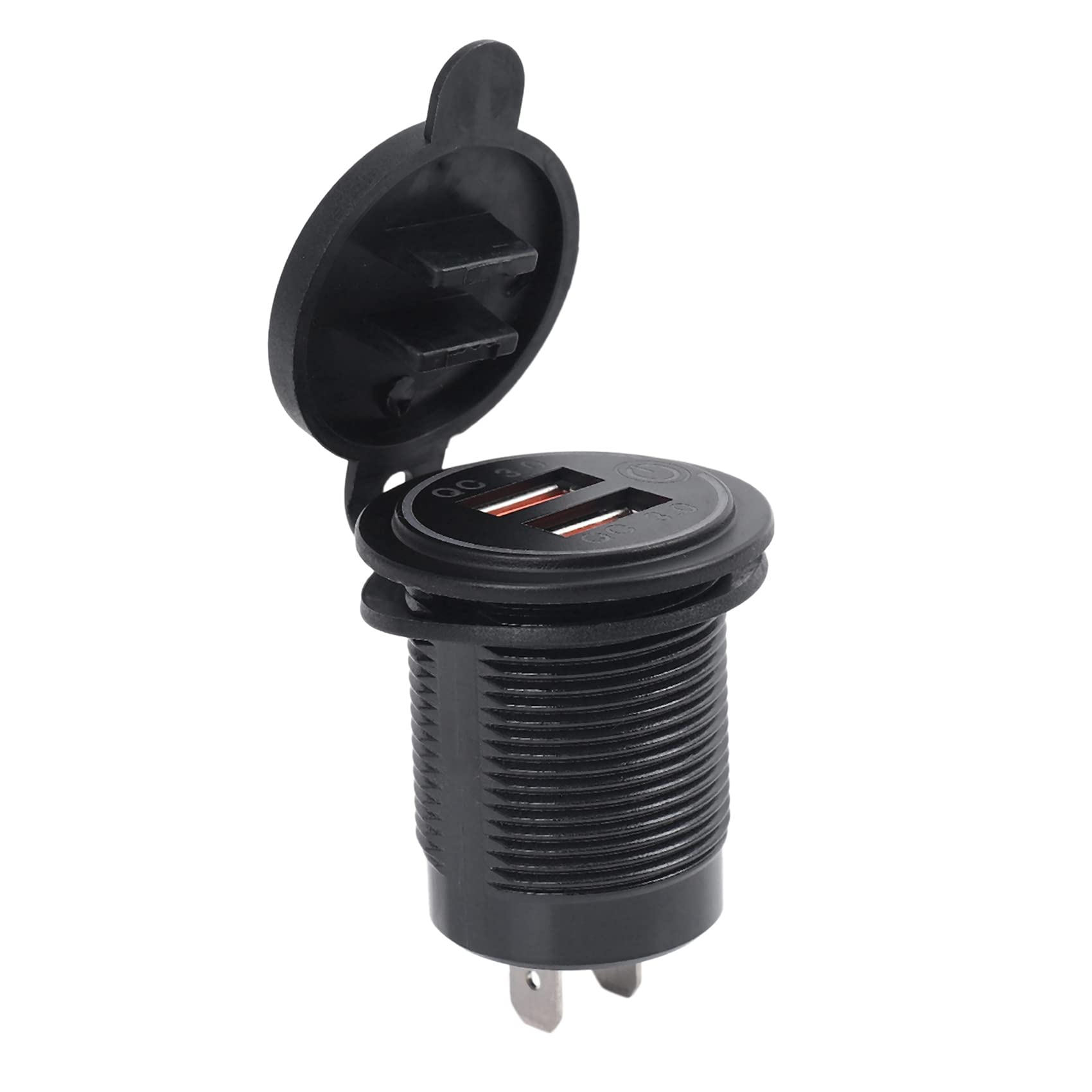 Herold 6X Carga RáPida 3.0 Cargador de Coche USB Dual 12V 36W Cargador RáPido USB con Interruptor Verde