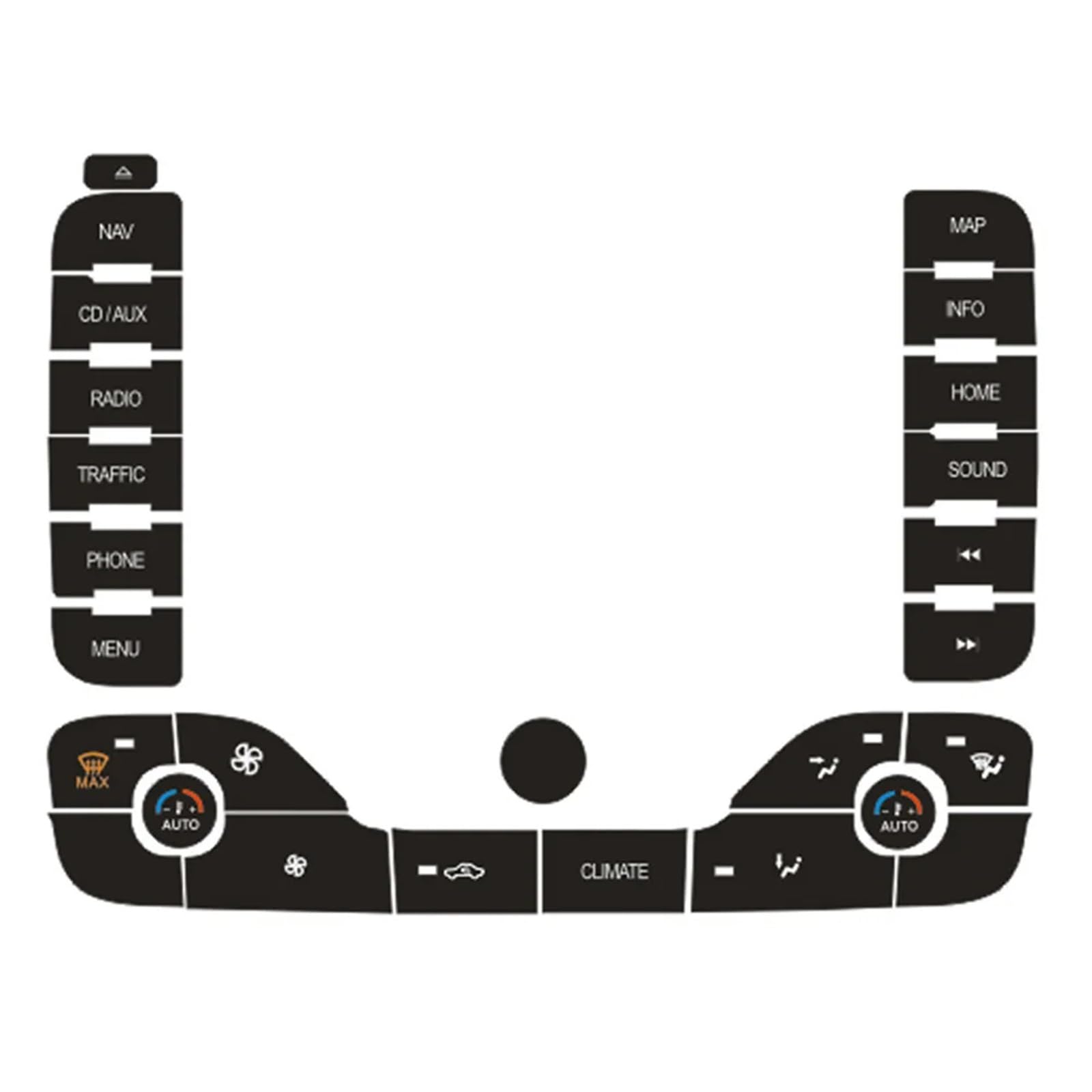 Repair Patch Compatible with for S-Max 2011 Radio /+AC Repair Sticker Car Button Repair Stickers