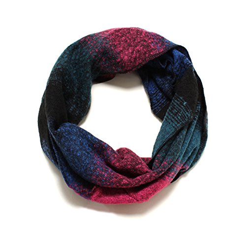 D&Y Women's Multi Color Washed Block Loop, Fuchsia, One Size