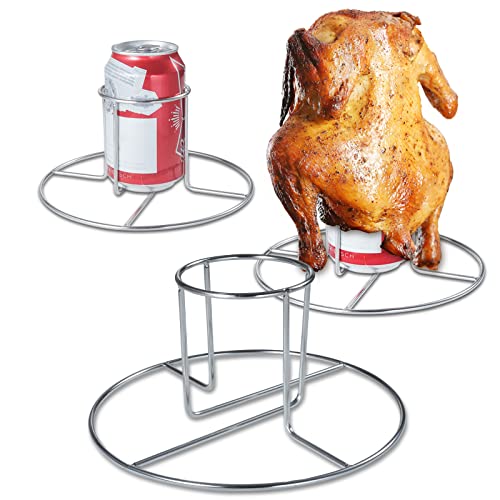 Beer Can Chicken Holder -2 pcs for Grill Oven Smoker Sturdy Stainless Steel Beer Butt Chicken Holder for Whole Chicken Roaster Easy to Use and Clean Chicken Rack for Tender and Juicy Chicken Turkey by RTT - Used condition - US$12.19