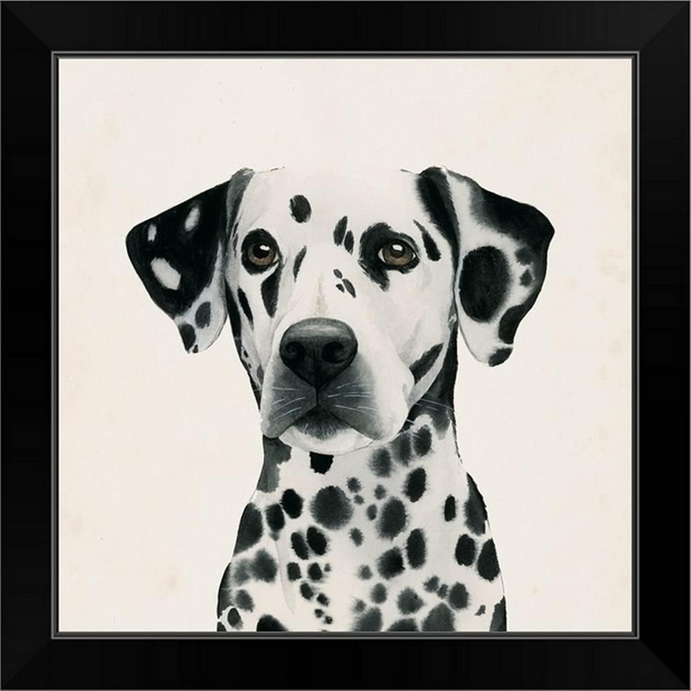 CANVAS ON DEMAND Best Bud II White Framed Art Print, Dog Artwork