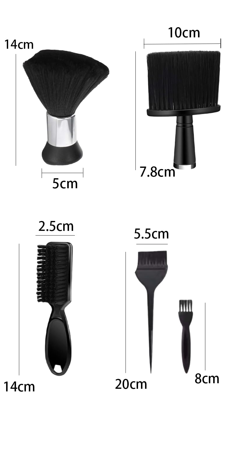5 pezzi Spazzola per capelli per salone,Spazzola per parrucchiere,Pennello pulizia,Pennelli da parrucchiere,Pennello da barbiere,accessori per capelli,pulizia dei capelli,rimozione della polvere