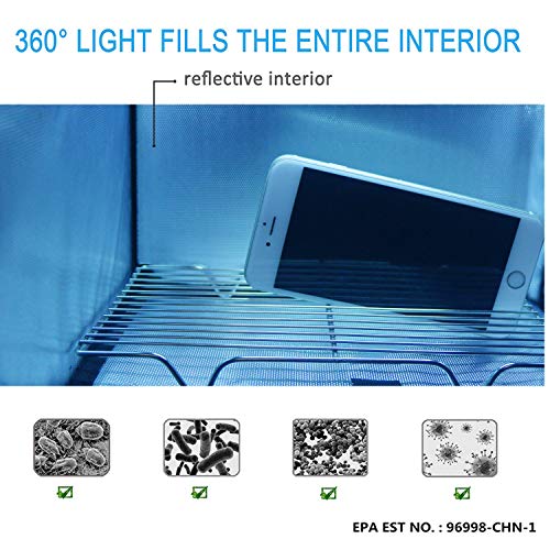 UV-C Light UV Cleaner Bag Portable/USB Input/Jumbo Size Capacity / 5/15/30 Minutes Timer/UVC Without Ozone Smell ( Sterile tote CTUV-T2)