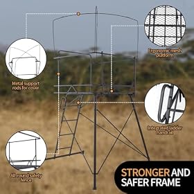 56FT-Hunting-Stand-with-Blind-1-2-Man-4-x-4-Platform-Deer-Stand-Tripod