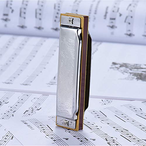 KKmoon Suzuki 1072-C Folkmaster Padrão Harmônica Diatônica de 10 Buracos Chave de Tom C 20 para Alun