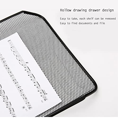 Organizadores e acessórios de mesa de metal de malha de 4 andares, WINDSIUUU bandeja de papel de car