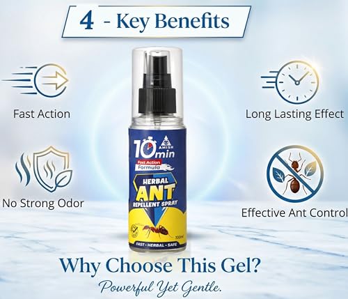 Image of Amish Herbal Ant Spray 100ml Pack Of 2 |10Minutes Result Guaranty|Removes Entire Ant colony|Powerful 100% Organic No Chemical Ant Repellent Spray for Home Kitchen Office Garden Long Lasting Protection Instant Action