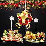 Weihnachtsbeleuchtung Fenster, 3 Stück LED Vorhang Licht, Weihnachtsdeko Fenster Batteriebetriebene mit Saugnäpfe, Weihnachtsdeko Fenster Beleuchtet, Weihnachten Deko