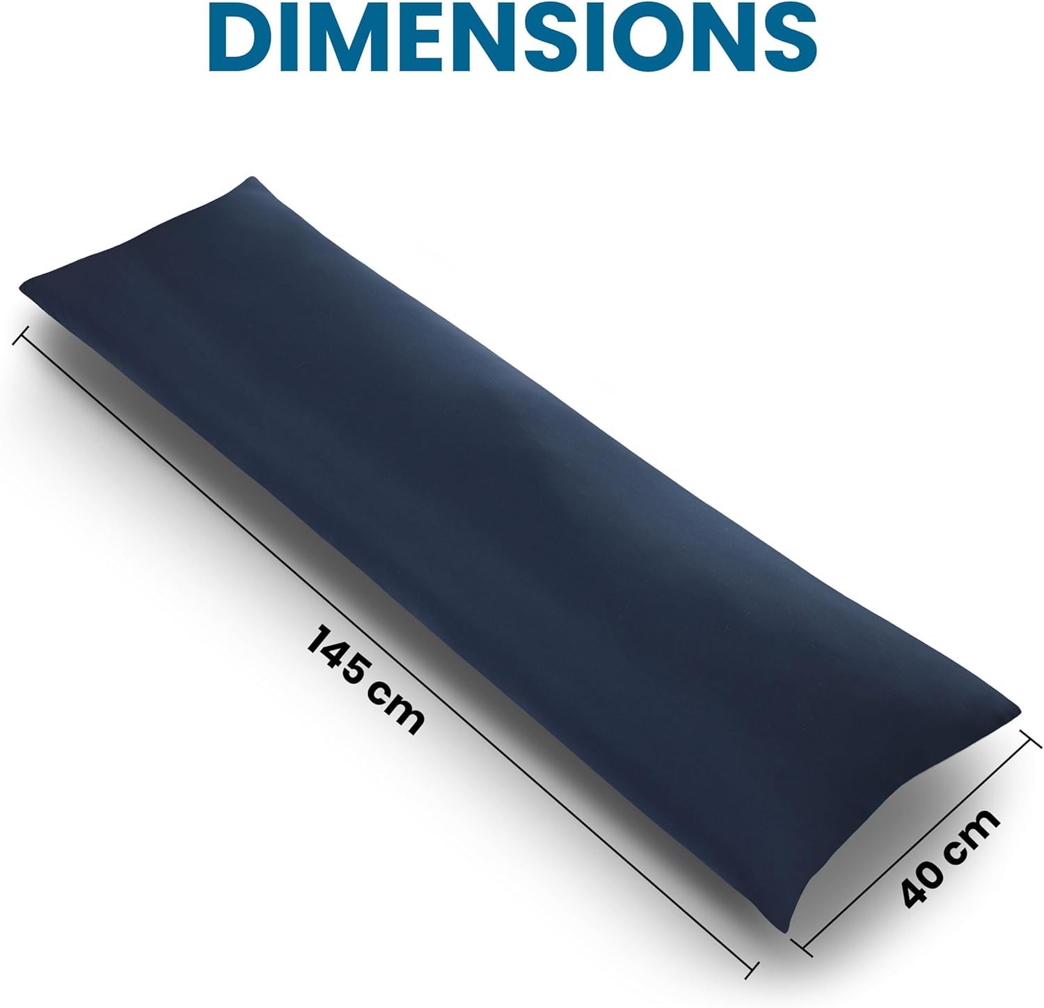Utopia Bedding Cuscino per Dormire laterale 40x145 cm, Cuscino Lungo Per Gravidanza e Sostenere la Maternità, Cuscini Corpo (Blu Navy)