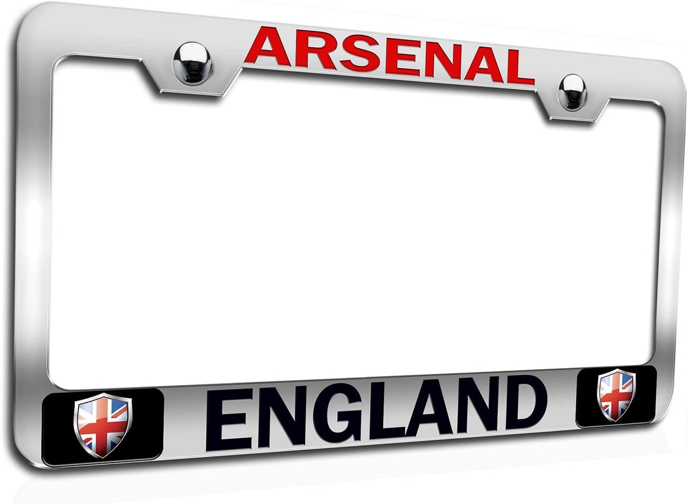 Makoroni - Arsenal England British England Chrome Metal License Plate Frame Tag Holder, #t88