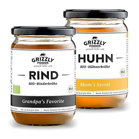 Biologische Knochenbrühe (6x500ml) • Set: 3xRind + 3xHuhn • lange gekocht • Wertvolle Nährwerte • Bone Broth • Knochenbrühe Cover