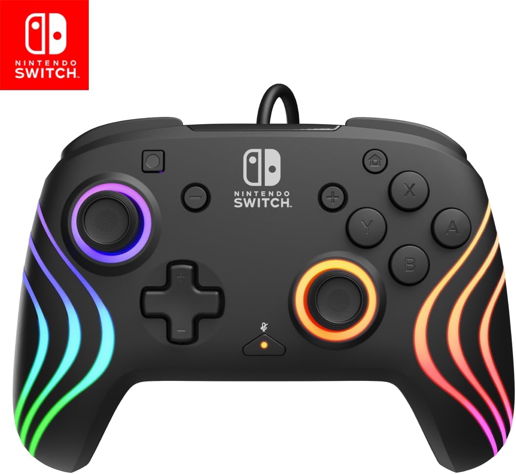 PDP Nintendo Switch Afterglow Wave- Wired- Black