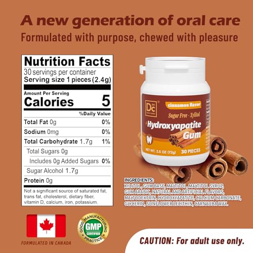 DC24 DAILY CARE Remineralizing Hydroxyapatite Gum, Cinnamon, 90 Ct (30x3) | Dental Gum with Xylitol, Sugar Free, Aspartame & Sucralose Free, Supports Fresh Breath and Oral Health - image 2