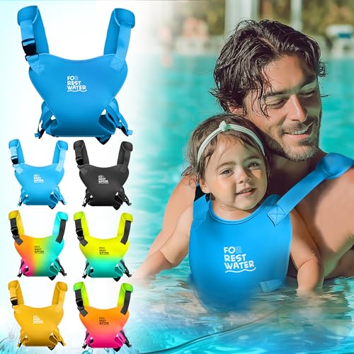 FOR REST WATER Baby Carrier - Premium Neoprene Ergonomic for Warm & Safe Water & Land Fun (4-24 Months) - Adjustable Infant & Toddler Harness Summer & Winter Baby Carrier (Blue3538C)