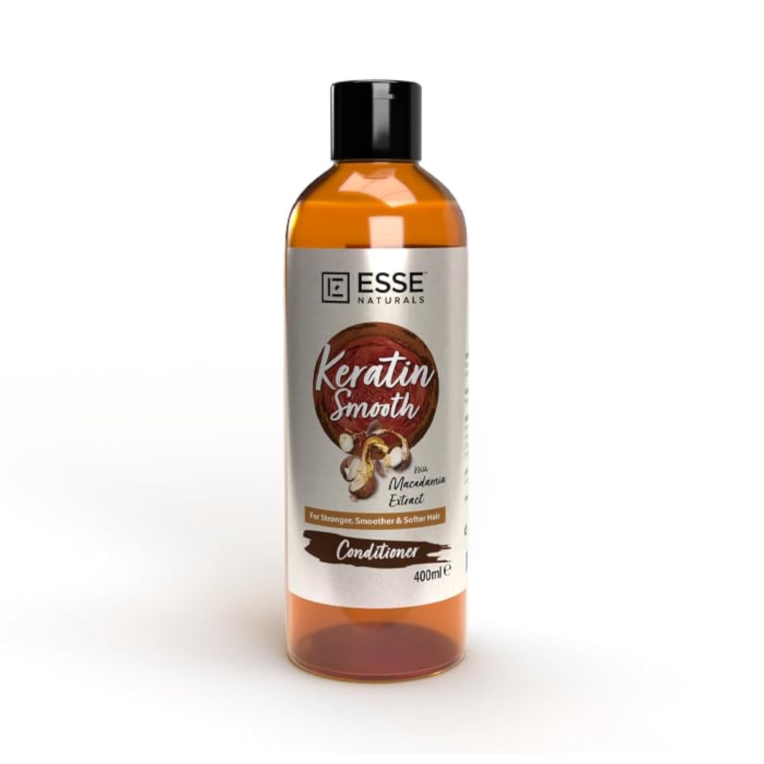 Esse Naturals Keratin Smooth With Macadamia Conditioner | For Stronger & Smoother Hair | Helps Reduce Frizz | Enriched With Macadamia Nut Extract And Hydrolyzed Keratin | 400Ml
