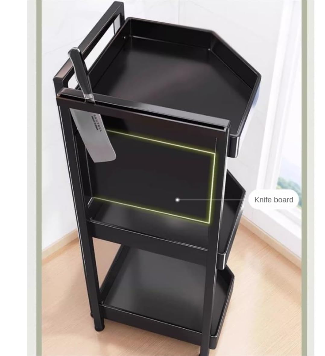 półka na przyprawy, 3-poziomowy organizer na przyprawy ze stali węglowej do przechowywania blacie(37 * 28 * 70cm)