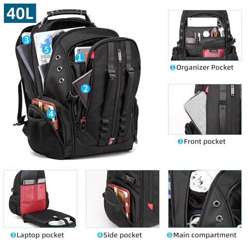 Image of BANGE Backpack with USB Charging Port (1901 Black)