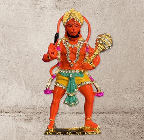 Estatua Mini de Hanuman en Metal de 4 pulgadas miniatura 7