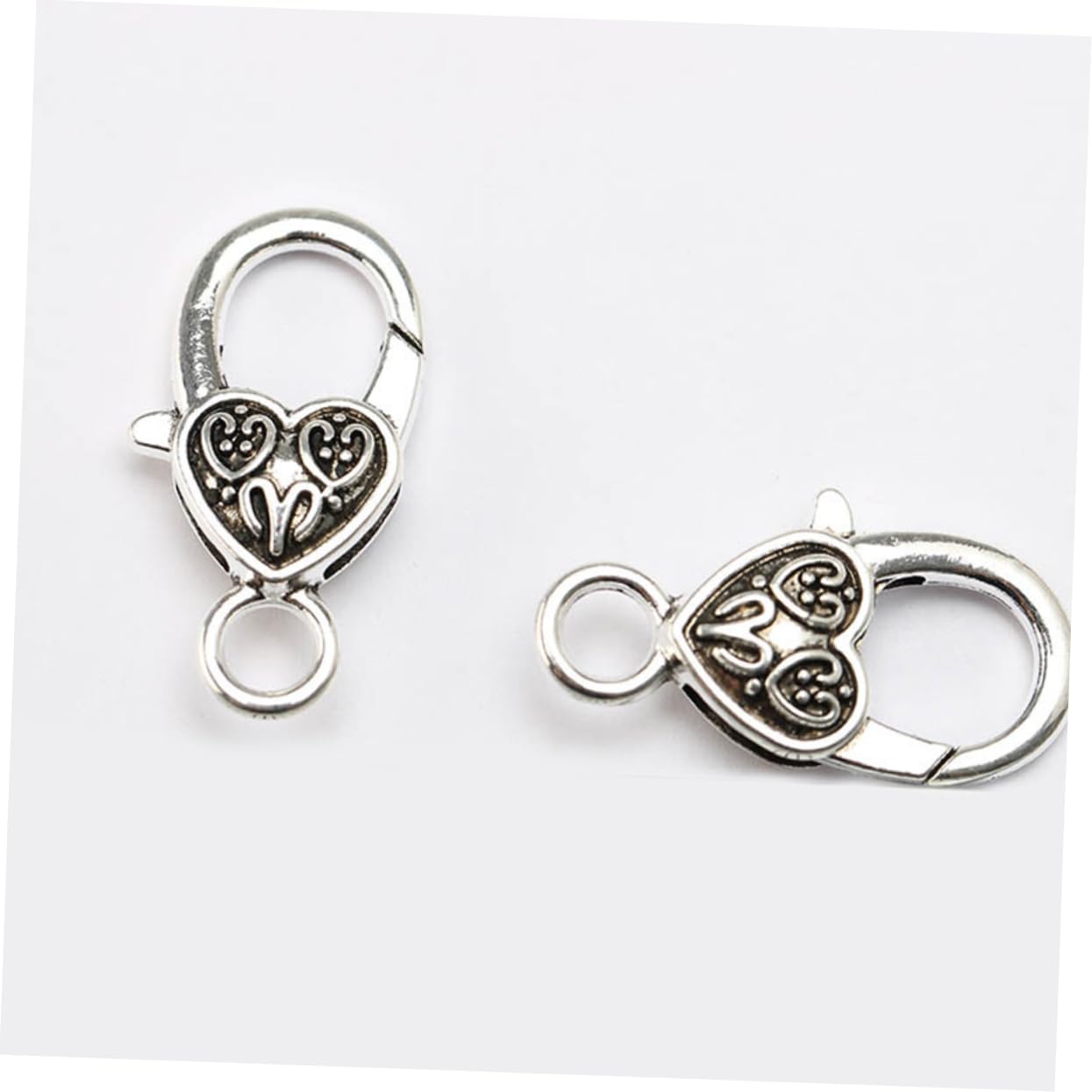 Operitacx 3 Set Di Fermagli Per Braccialetti E Collane Alla Moda A Forma Di Cuore Con Chiusura A Moschettone Per La Creazione Di Gioielli 40 Pezzi*3