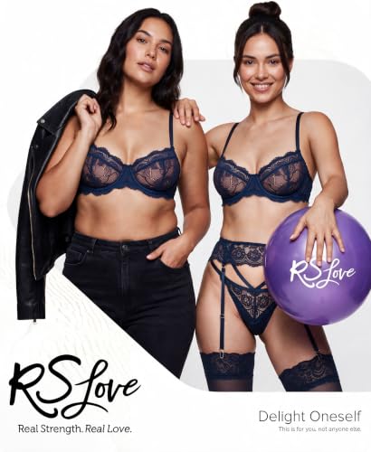 Image of RSLOVE Lingerie Set for Women Sexy - Corset And Panty Outfits 3 Piece Lace Push Up Underwire with Garter Lingerie