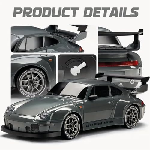 Image of Royal Cellar RC Drift Car 1:24 Scale 4WD | 20KM /H High-Speed Remote Control Car with LED Lights | 2.4GHz Rechargeable Drift Racing Car with Extra Tires & Cones | Gift Boys & Girls (MP)