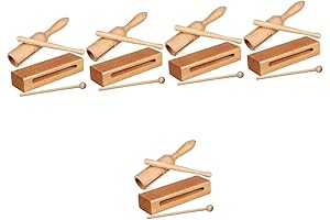 Orff Wooden Block with Mallet and Trumpet Instrument
