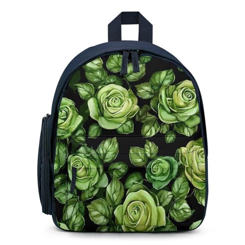 Green Rose Cute Backpack Lightweight Mini Shoulder Bag Travel Daypack for Camping Picnic Blue-style