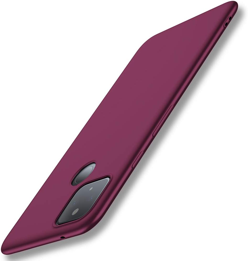 X-level for Google Pixel 5 5G Case Slim Fit Mobile Phone Case Soft Flexible TPU [Guardian Series] Matte Finish Ultra-Thin Light Coating Grip Full Protective Cell Phone Back Cover for Pixel 5 - Winered