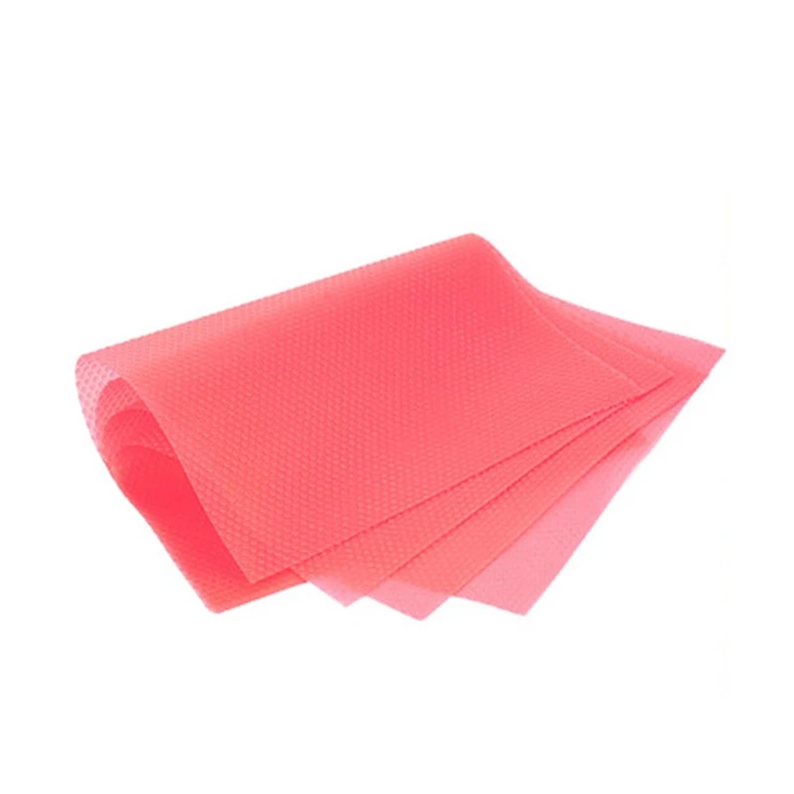 Wajjwi Pink 4Pcs Eva Waterproof Refrigerator Liner Mat Washable Kitchen Pad Anti-Oil Cabinet Drawer Placemat Heat-Insulat Fridge For Shelves(Pink)