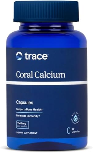 Trace Minerals Calcio de coral con ConcenTrace | Salud ósea, apoyo inmunológico | Ecológicamente seguro, certificado vegetariano, tarifa de gluten |