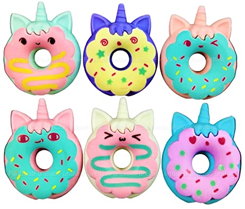 Image of FunBlast Unicorn Erasers - Pack of 6 Pcs; Kawaii Rubbers Kids, Students, Fancy Stationery Gift for Girls, Birthday Gift for Kids (Multicolor)