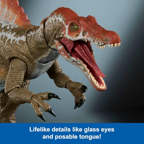 Image of Mattel Jurassic World Hammond Collection Action Figure, Jurassic Park 3 Spinosaurus, Extra Large Carnivore Dinosaur Toy, Posable Tongue & Wired Tail