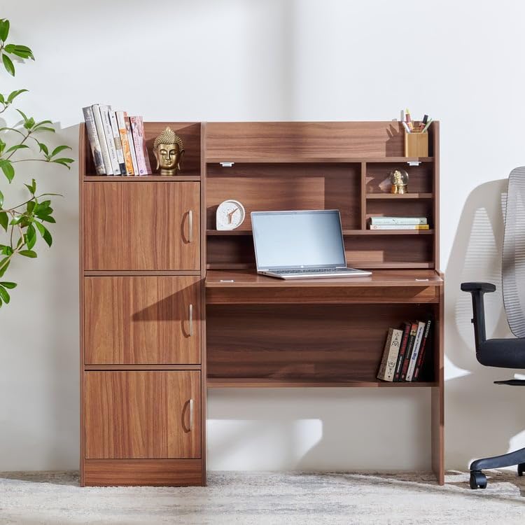 Image of Home Centre | Helios Alton | Study and Office Tables | Engineered Wood | Walnut | 1 Year Warranty