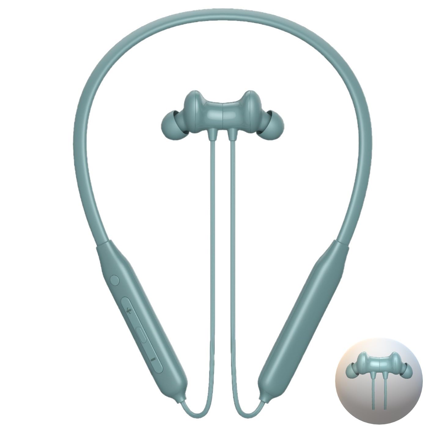 Bluetooth Neckband Headphones, Wireless, Built-in Mic, Deep Bass, Long Battery Life, Sweat-Resistant, for Calls and Music High Sound Qualaty Best Battery (Green)-image-46