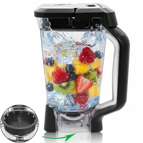 Image of Replacement Parts Compatible with Ninja Blender - 72oz Pitcher with Locking Lid, Vaso de Licuadora Ninja Blenders Cups Compatible with BN750 BN751 BN800 BN801 BN805 DB751A (BN750 BN751 series)
