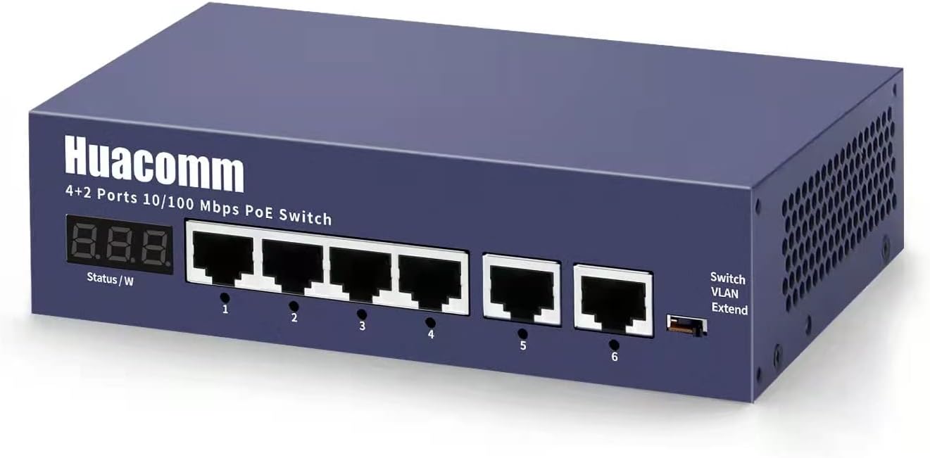5-Port Smart 10/100Mbps PoE Switch with 4 PoE Ethernet Ports, IEEE 802.3af/802.3at (HC1705P)