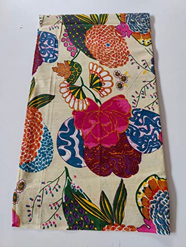 Image of Floral Printed Cotton Fabric Cloth Hand Block Print Fabric Women Material Running Jaipuri Hand Block Printed Women Dress Material Kurtis Natural 44 inch Inches Width 2.5 Meter (Pattern 36)