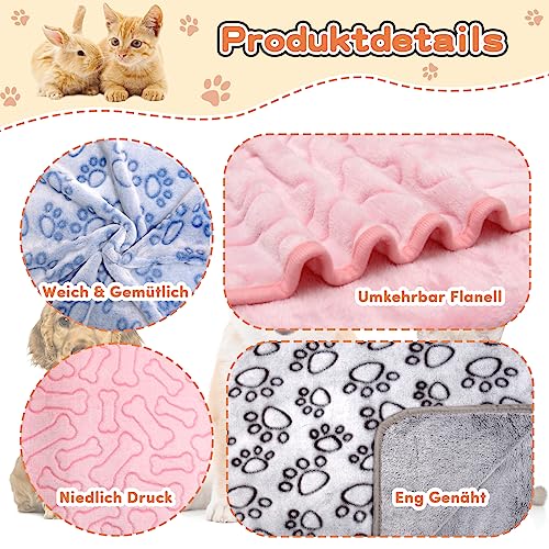 Gorgelly 1 Pack 3 Hundedecke, Weiche Haustierdecke Waschbar, Kuscheldecke Flauschig für Kleine Mittlere Hunde Katzen, Sofaschoner für Hunde, Hundedecke für Unterwegs, 60x50 cm