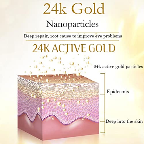 Emplastros ouro 24k | 24K Gold Under Eye Masque Ácido Hialurônico Colágeno Sob Almofadas Oculares,30