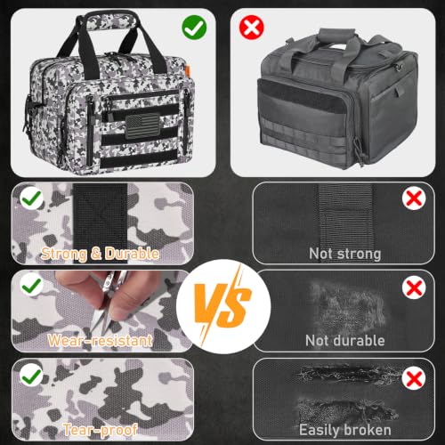Image of Pistol Case, Gun Range Bags For 2 Pistols 6 Magazines Carrying Shooting Bag with Lockable Zipper for Shooting Range Outdoor Hunting
